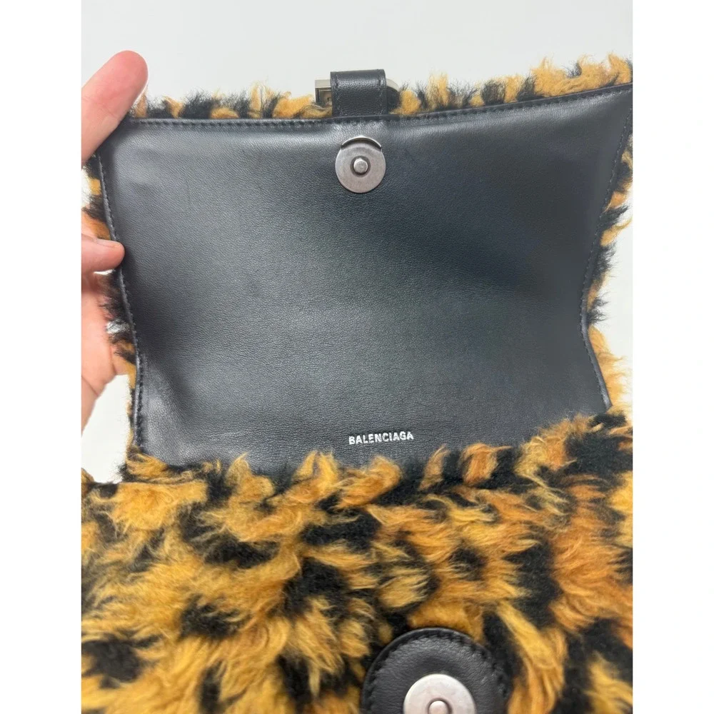 Balenciaga Hourglass Leopard Print Small Handbag